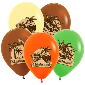 Воздушный шарик "С днем рождения Динозавры"