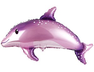 Фольгированный шар "Дельфин милый розовый"