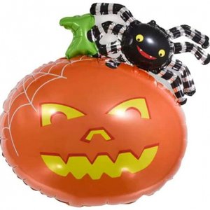Фольгированный шар "Тыква с паучком" (надув воздухом)