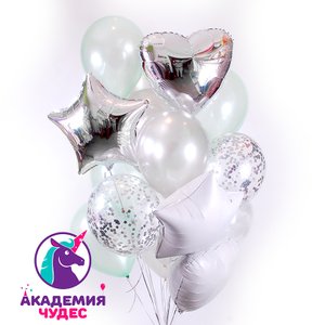 "Свежая мята" фонтан из 15 воздушных шаров