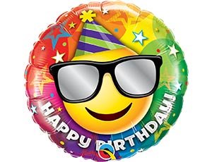 Фольгированный шар "HB Улыбка в очках зеркальных"