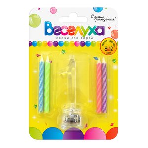 Свечи тортовые классические с мигающим держателем Цифра "1"