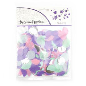 Конфетти "Круги Микс" макаронс фольгированные, бумажные
