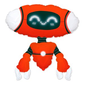 Фольгированный шар "Робот красный"