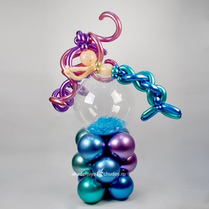 Фигура из шаров "Русалочка на шаре"