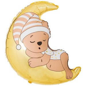 Фольгированный шар "Мишка спящий на луне"
