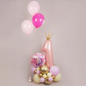 "Первый день рождения с шариками" композиция из воздушных шаров