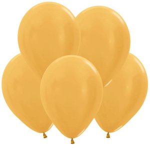 Золотой воздушный шарик, металлик