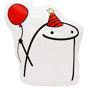 Фольгированный шар "Человечек Мем с шариком"