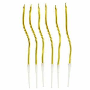 Свечи тортово-коктейльные "Спираль" Золото