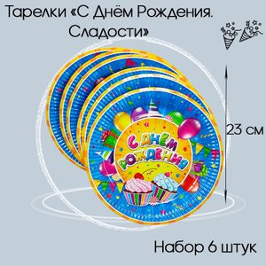 Тарелки "С днем рождения Сладости"