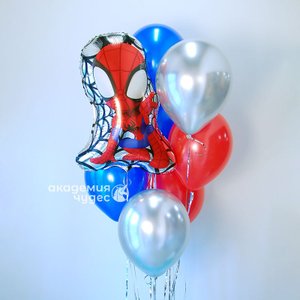 "Человек паук малыш" фонтан из 8 воздушных шаров