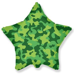 Фольгированный шар "Камуфляж звезда" 46 см