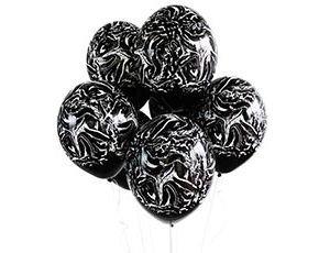 Воздушный шарик "Мрамор черн/белый"