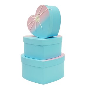 Коробка подарочная от 400 руб. "Градиент" Розово-голубой с бантом