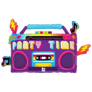 Фольгированный шар "Магнитофон неон"