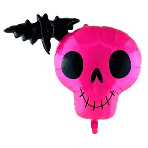 Фольгированный шар  "Череп розовый"