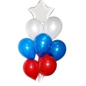 Фонтан из воздушных шаров "Звезда России"