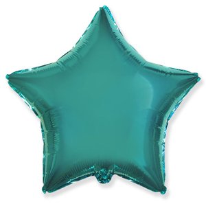 Фольгированный шар Звезда бирюзовая