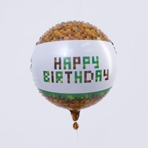 Фольгированный шар "С Днём рождения. Пиксели"