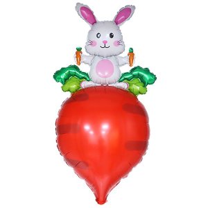 Фольгированный шар "Заяц белый с морковкой"