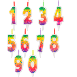 Свеча цифра "Цветное пламя"