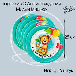 Тарелки "С днем рождения Милый Мишка"
