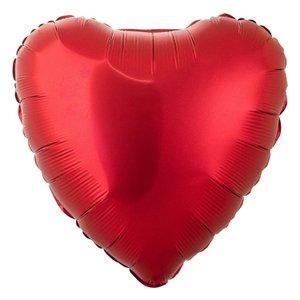 Фольгированный шар Сердце Rubin Red Сатин