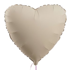 Фольгированный шар Сердце Крем сатин матовый