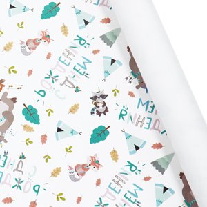 Бумага упаковочная "С Днем Рождения. Зверята Бохо"