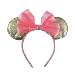 Карнавальный ободок «Мышка с розовым бантиком» Золотой