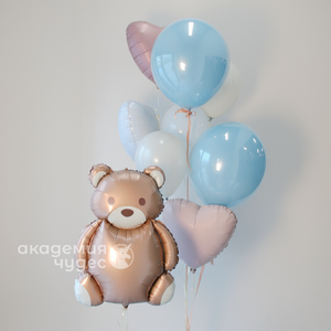 "Мишкина нежность" набор из 9 воздушных шаров