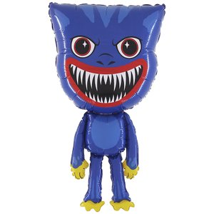 Фольгированный шар "Монстр-зубастик синий"