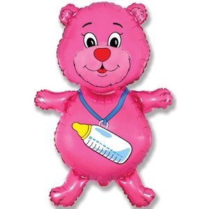 Фольгированный шар "Медвежонок девочка"