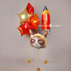 "Кот учёный" набор из 9 воздушных шаров