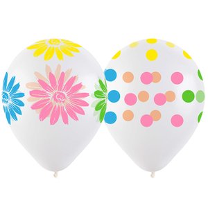 Воздушный шарик "Разноцветный микс" (горох и ромашки)