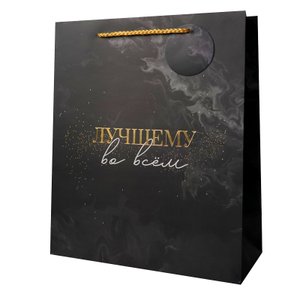 Пакет подарочный "Лучшему во всем" Тиснение фольгой