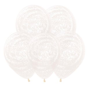 Воздушные шарики " Граффити Белый, Прозрачный Кристал"
