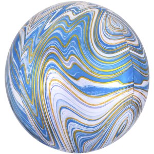 Фольгированный шар "Сфера Агат голубая"