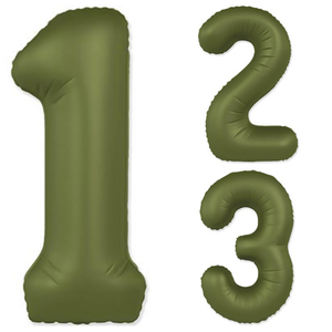 Цифры фольгированные, Olive Green Slim 102 см