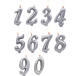 Свеча тортовая цифра "Универсальная. Серебряная"