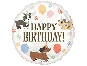 Фольгированный шар "HB Собаки в колпаках"