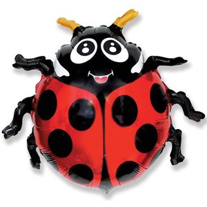 «Божья коровка» мини, фольгированный шар на палочке (воздух)