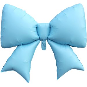 Фольгированный шар "Бант голубой сатин"