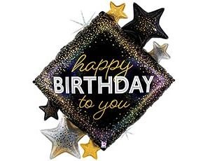 Фольгированный шар "HAPPY BIRTHDAY TO YOU Звезды"