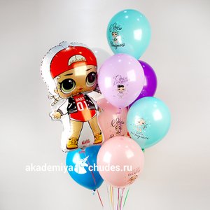 "Маленькая именинница" фонтан из 11 воздушных шаров