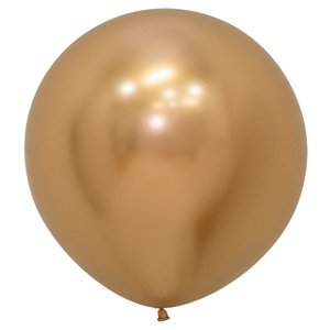 Золотой воздушный шар, хром, 60 см