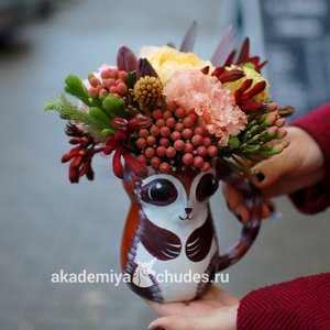 Букет в кружке "Енотик"