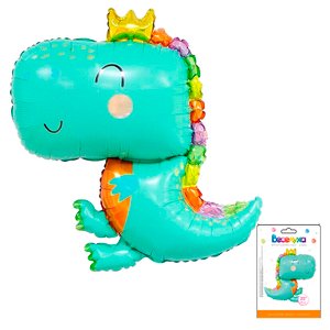 Фольгированный шар  "Динозаврик малыш с короной"