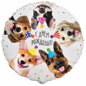 Фольгированный шар "С днем рождения собачки"